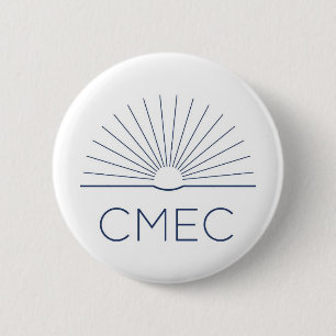 CMEC-knapp - vit med marin logotyp Knapp