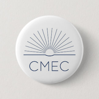 CMEC-knapp - vit med marin logotyp Knapp
