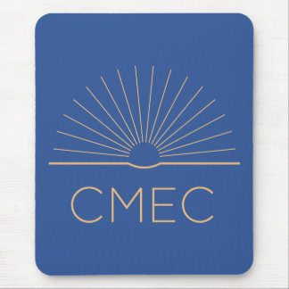 CMEC Mousepad - fyrkantig, blå med persikor logoty Musmatta