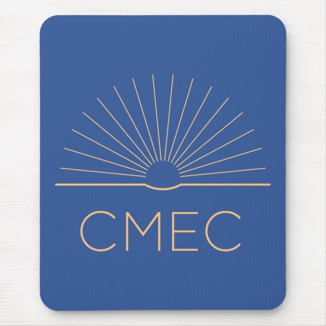 CMEC Mousepad - fyrkantig, blå med persikor logoty Musmatta (Framsidan)