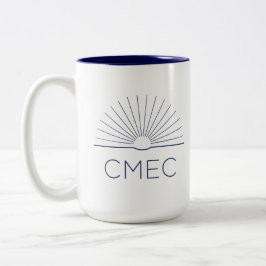 CMEC Two-Toned Mugg - 15 oz, marin logotyp och ins