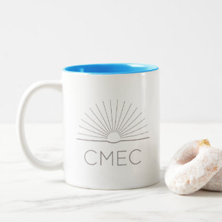 CMEC Two-Toned Mugg - grått logotyp, turkos insida