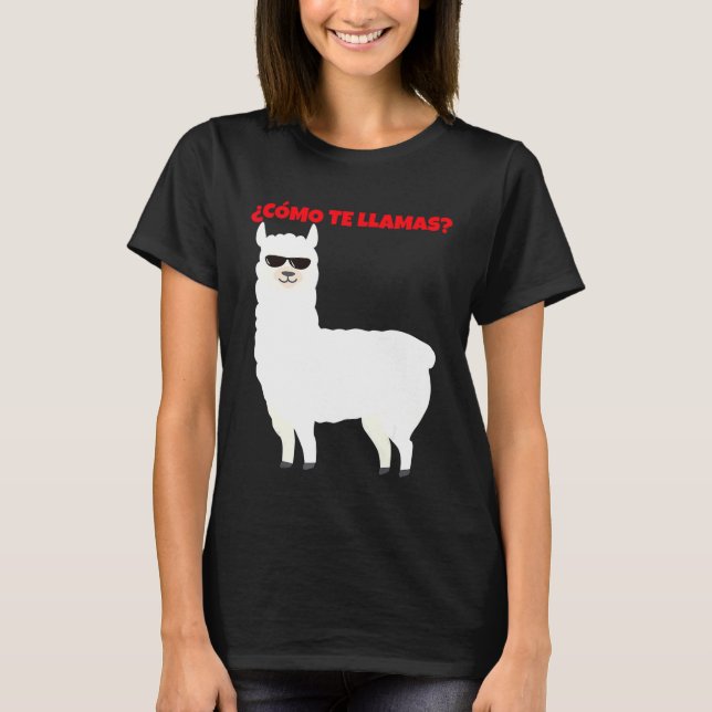 Cmo Te Llamas Llamacorn Spain Alpaca T Shirt (Framsida)