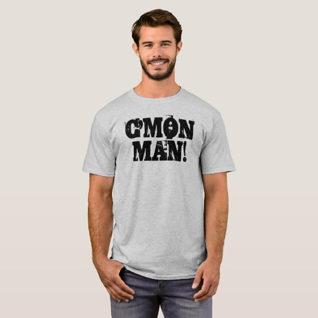 C'mon man!  Grungesvart Tee Shirt (Hel framsida)