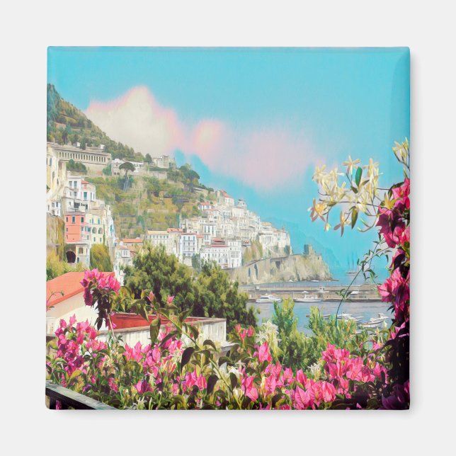 CMP004 AMALFI, Kampanien, Italien, Fridge Magnet (Framsidan)