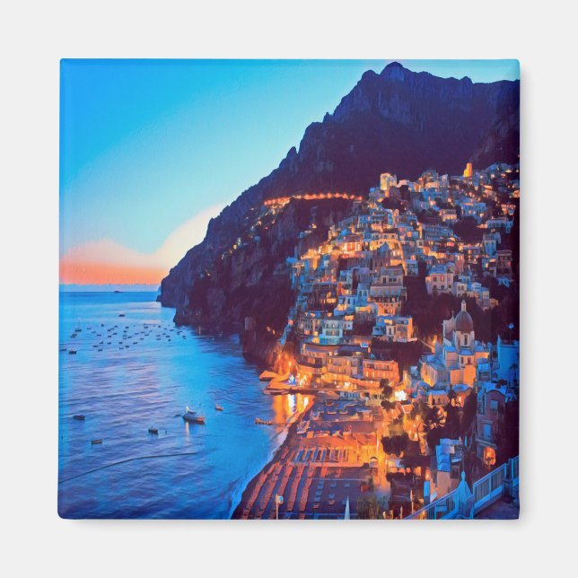 CMP007 POSITANO - AMALFI KUSTEN - Italien - Fridge Magnet (Framsidan)