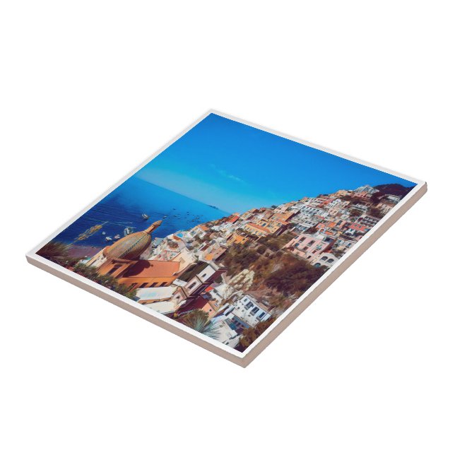 CMP008 POSITANO, AMALFI KUSTEN, Italien Kakelplatta (Sidan)