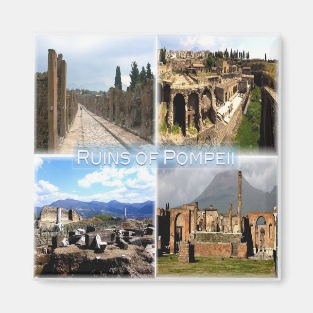 CMP010 NAPLES, RUINS OF POMPEII, POMPEI, Fridge Magnet (Framsidan)