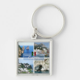 CMP020 CAPRI, Kampanien, Italien Fyrkantig Silverfärgad Nyckelring
