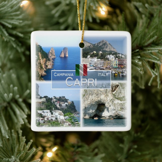 CMP020 CAPRI, Kampanien, Italien Julgransprydnad Keramik (Träd)