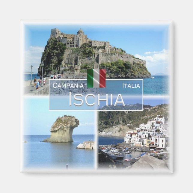 CMP023 ISCHIA, Kampanien, Italien, Fridge Magnet (Framsidan)