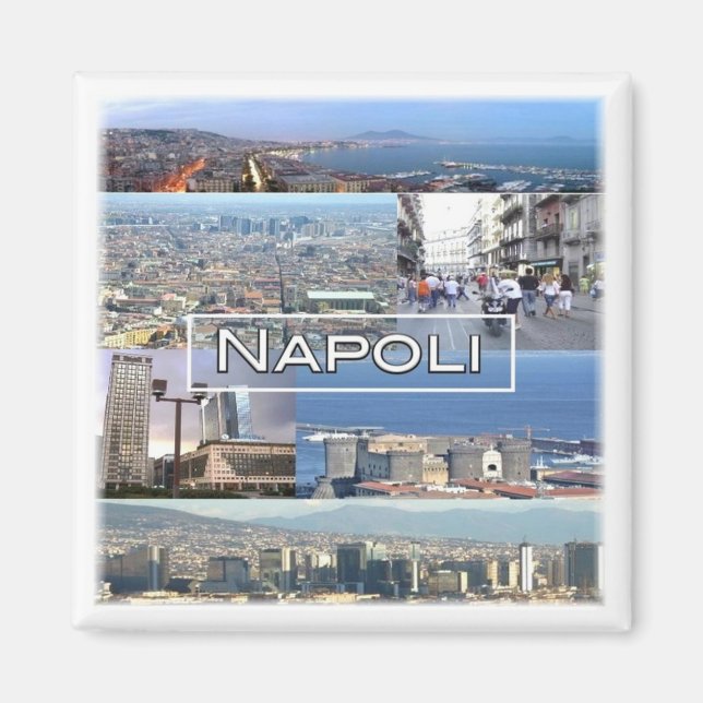 CMP029 NAPOLI, VESUVIO, Campania Italien, Fridge Magnet (Framsidan)