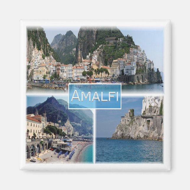 CMP034 AMALFI, Kampanien, Italien, Fridge Magnet (Framsidan)