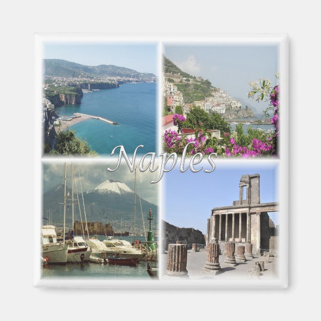 CMP035 NAPLES, Amalfi, Sorrento, Pompei, Fridge Magnet (Framsidan)