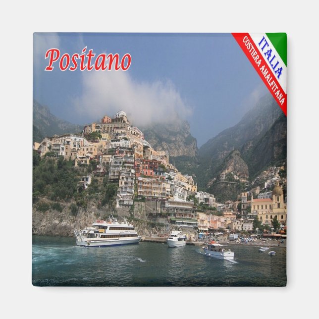 CMP038 POSITANO, AMALFI KUSTEN, Italien, Fridge Magnet (Framsidan)