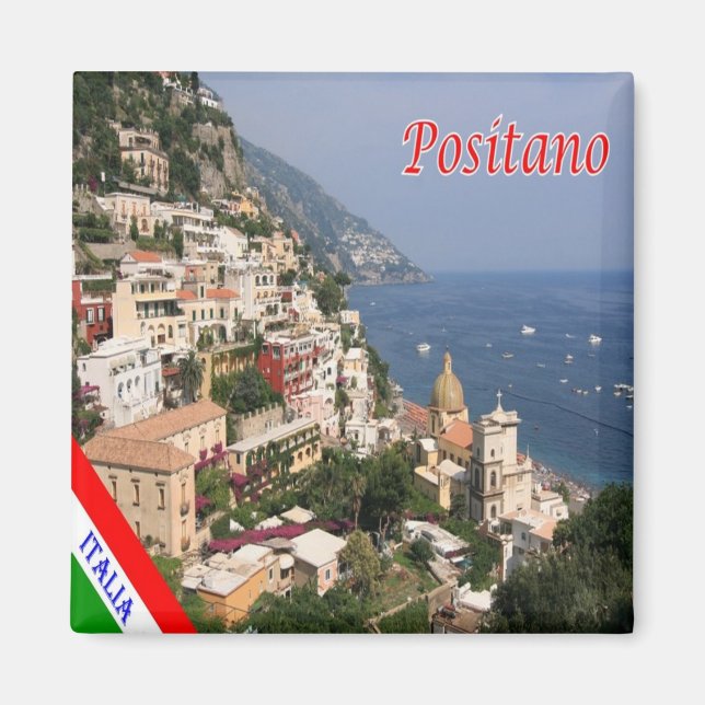 CMP039 POSITANO, AMALFI KUSTEN, Italien, Fridge Magnet (Framsidan)