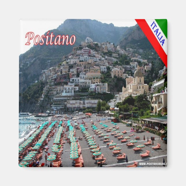 CMP040 POSITANO, AMALFI KUSTEN, Italien, Fridge Magnet (Framsidan)