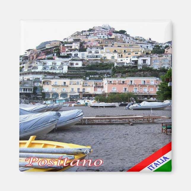 CMP044 POSITANO, AMALFI KUSTEN, Italien, Fridge Magnet (Framsidan)