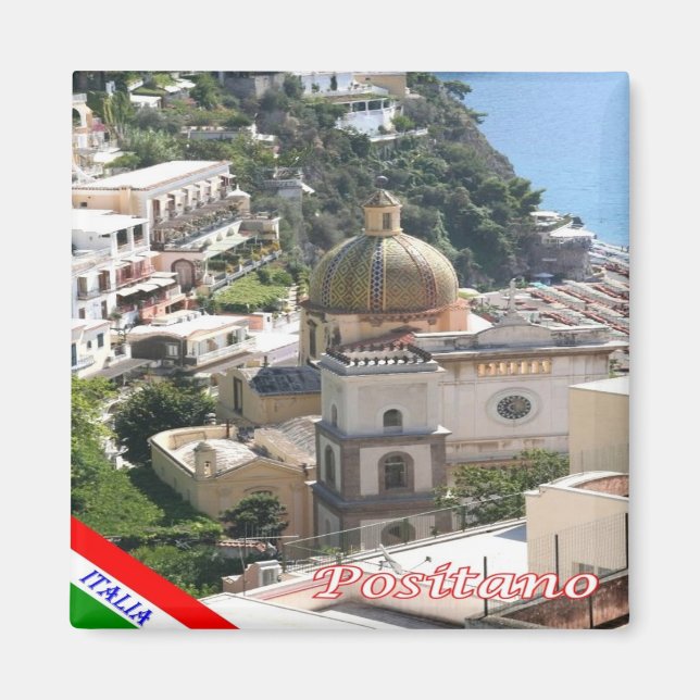CMP046 POSITANO, AMALFI KUSTEN, Italien, Fridge Magnet (Framsidan)
