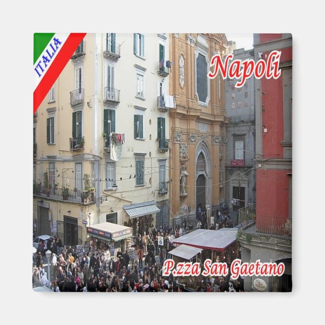 CMP050 NAPLES - Square San Gaetano - Fridge Magnet (Framsidan)