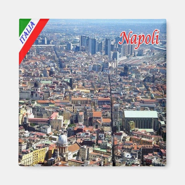CMP054 NAPLES, Old Town, Campania Italien, Fridge Magnet (Framsidan)