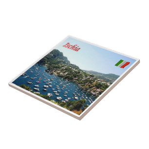 CMP062 ISCHIA, Port, Kampanien, Italien Kakelplatta
