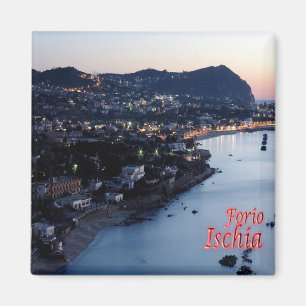 CMP076 ISCHIA, Forio at Twilight, Italien, Fridge Magnet