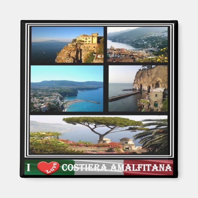 CMP092 AMALFI KUSTEN, I Kärlek, Italien, Fridge Magnet (Framsidan)