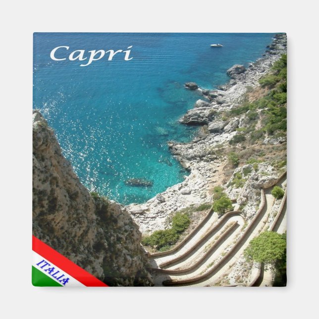CMP117 CAPRI, Havets väg, Italien, Fridge Magnet (Framsidan)