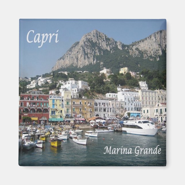 CMP121 CAPRI, Marina Grande Port, Fridge Magnet (Framsidan)
