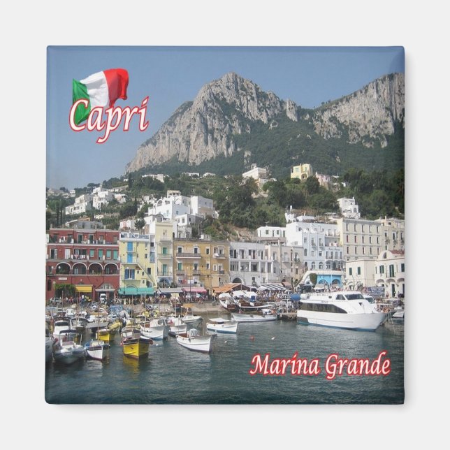 CMP122 CAPRI, Marina Grande Port, Fridge Magnet (Framsidan)