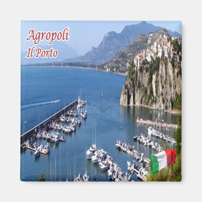CMP129 AGROPOLI, SALERNO, Port, Fridge Magnet (Framsidan)
