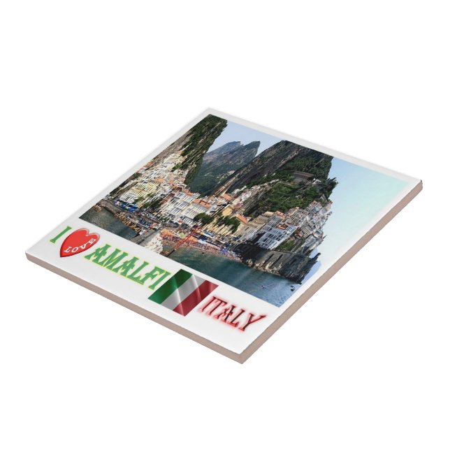 CMP136 AMALFI Jag älskar, Italien, Kakelplatta (Sidan)