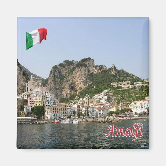 CMP137 AMALFI, Panorama, Italien, Fridge Magnet (Framsidan)