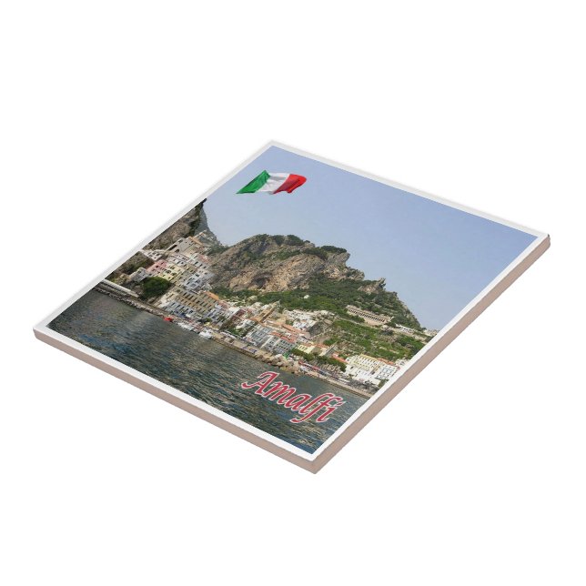 CMP137 AMALFI, Panorama, Italien, Kakelplatta (Sidan)