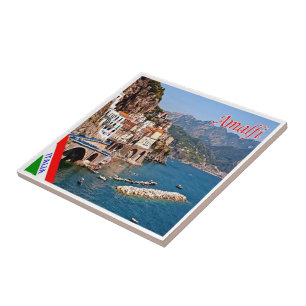 CMP139 AMALFI, Panorama, Italien, Kakelplatta