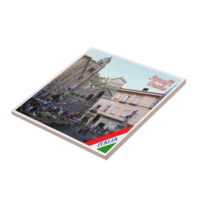CMP141 AMALFI, Duomo Square, Italien Kakelplatta (Sidan)