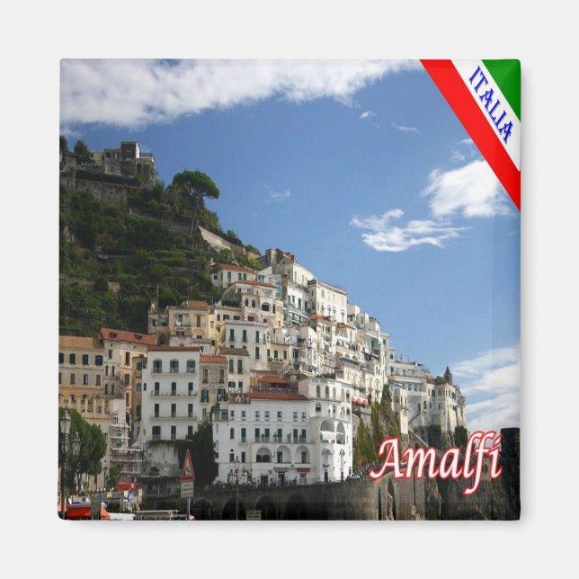 CMP142 AMALFI, Panorama, Italien, Fridge Magnet (Framsidan)