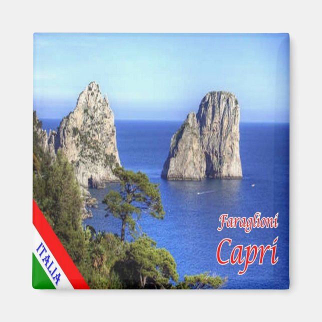 CMP147 CAPRI Faraglioni, Italien, Fridge Magnet (Framsidan)