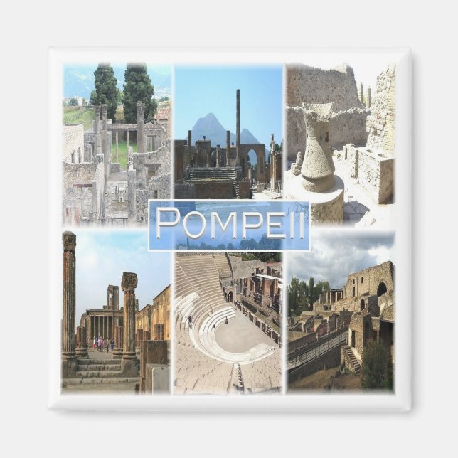 CMP155 POMPEII ruinerna Pompei, Kampanien, Fridge Magnet (Framsidan)
