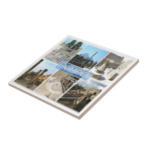 CMP155 POMPEII ruinerna Pompei, Kampanien. Kakelplatta