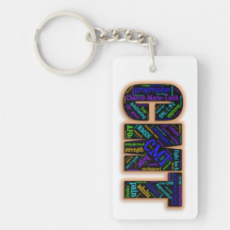 CMT-medvetenhet Keychain (ordmolnet) Nyckelring