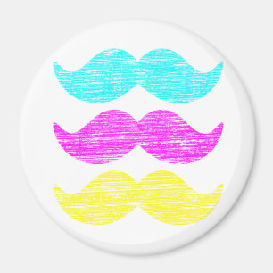 CMY Färg Mustasch Tryck Mönster Magnet