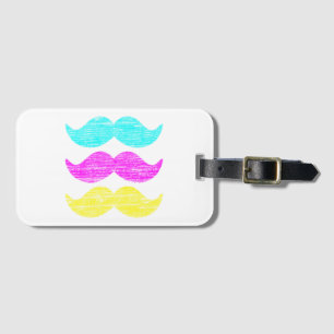 CMY Mustacher (letterpress stil) Cyan Magenta Y Bagagebricka
