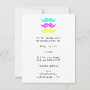 CMY Mustacher (letterpress stil) Inbjudningar