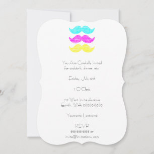 CMY Mustacher (letterpress stil) Inbjudningar