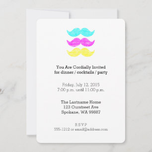 CMY Mustascher (boktryckarstil) Inbjudningar