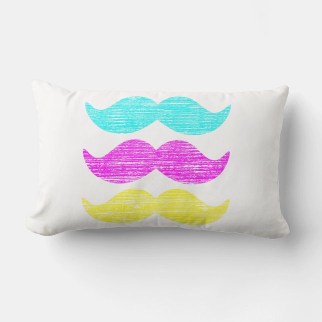 CMY Mustascher (boktryckarstil) Lumbarkudde (Framsida)