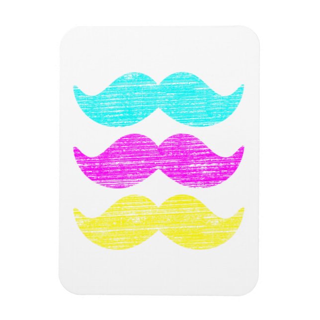 CMY Mustascher (boktryckarstil) Magnet (Vertikal)