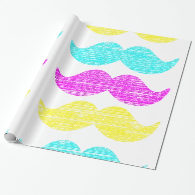 CMY Pop Art Munstycke Mönster Presentpresentpapper Presentpapper (Utrullad)